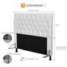 Cabeceira Cama Box Casal 140cm Cristal Corino Branco - JS Móveis - 3