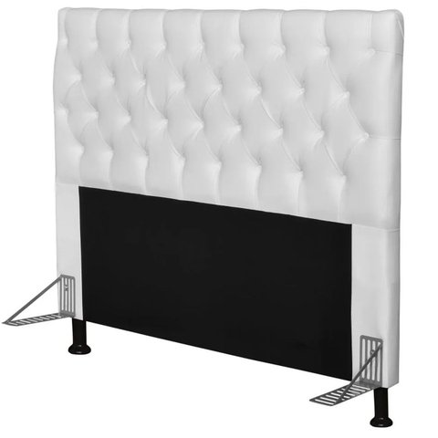 Cabeceira Cama Box Casal 140cm Cristal Corino Branco - Js Móveis