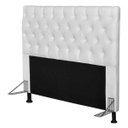 Ver imagem 1 de Cabeceira Cama Box Casal Queen 160cm Cristal Corino Branco - JS Móveis