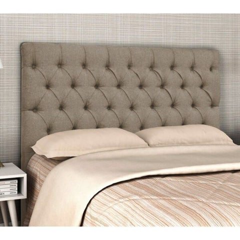 Cabeceira Cama Box Casal Queen 160cm Cristal Linho Bege - JS Móveis