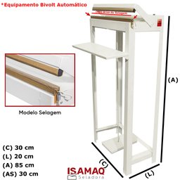 Seladora Pedal de Embalagens Plasticas 30cm Bivolt C/ Temporizador Isamaq - 2