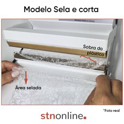 Seladora Para Sacos Plásticos Manual 50cm Sela e Corta stn - 6