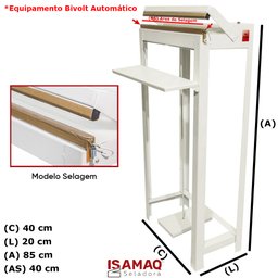 Seladora Pedal de Embalagens Plasticas 40cm Bivolt C/ Temporizador Isamaq - 2