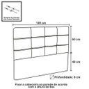 Ver imagem 3 de Cabeceira Casal Cama Box 140 cm London Bege - JS Móveis