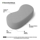 Ver imagem 3 de Puff Decorativo Living Aisha Orgânico 02 Lugares Bouclê Cinza Claro - Desk Design
