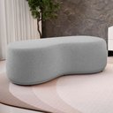Ver imagem 2 de Puff Decorativo Living Aisha Orgânico 02 Lugares Bouclê Cinza Claro - Desk Design