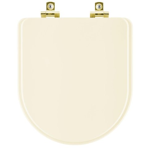 Assento Sanitário Soft Close Oxford Creme para Vaso Deca com Ferragem Dourada