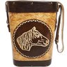 Mateira Para Chimarrão Em Couro Com Alça Para Carregar 1l Cavalo - 1