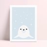 Placa Poster Infantil animal filhote foca branca - 1