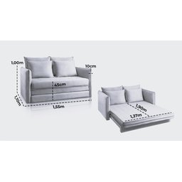 Sofa Cama Casal Noronha Luxo 1,55m Cor Linho Marrom - 6