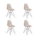 Ver imagem 1 de Kit 4 Cadeiras Charles Eames Eiffel Base Metal Design - Nude