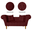 Ver imagem 5 de Namoradeira Recamier Sofá Decorativo 02 Lugares Dubai Suede Vermelho Bordo - Incasa Decor