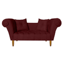 Ver imagem 1 de Namoradeira Recamier Sofá Decorativo 02 Lugares Dubai Suede Vermelho Bordo - Incasa Decor