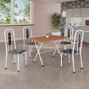 Ver imagem 1 de Conjunto de Mesa Tubular 100cm x 60cm Tampo em MDF com 4 Cadeiras Lívia Branco/Preto