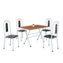 Ver imagem 2 de Conjunto de Mesa Tubular 100cm x 60cm Tampo em MDF com 4 Cadeiras Lívia Branco/Preto
