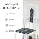 Ver imagem 4 de Conjunto de Mesa Tubular 100cm x 60cm Tampo em MDF com 4 Cadeiras Lívia Branco/Preto