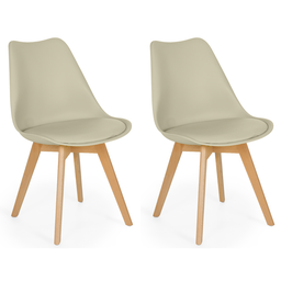 Kit 2 Cadeiras Eames Wood Leda Design - Nude - 1