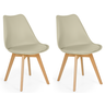 Kit 2 Cadeiras Eames Wood Leda Design - Nude - 1