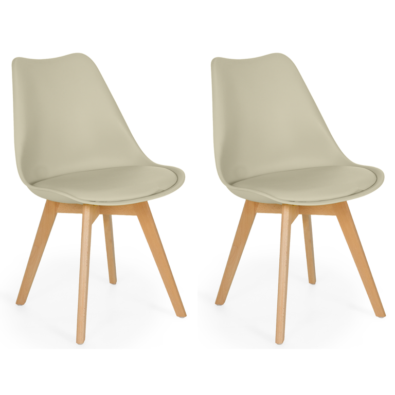 Kit 2 Cadeiras Eames Wood Leda Design - Nude Kit 2 Cadeiras Eames Wood Leda Design - Nude
