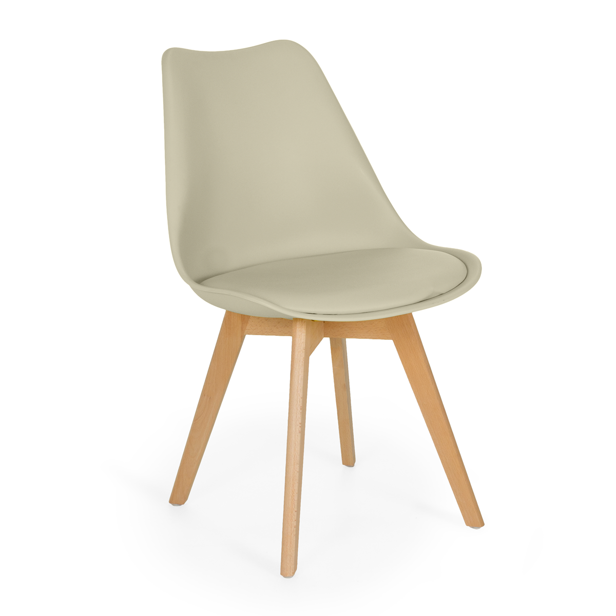 Kit 2 Cadeiras Eames Wood Leda Design - Nude - 6
