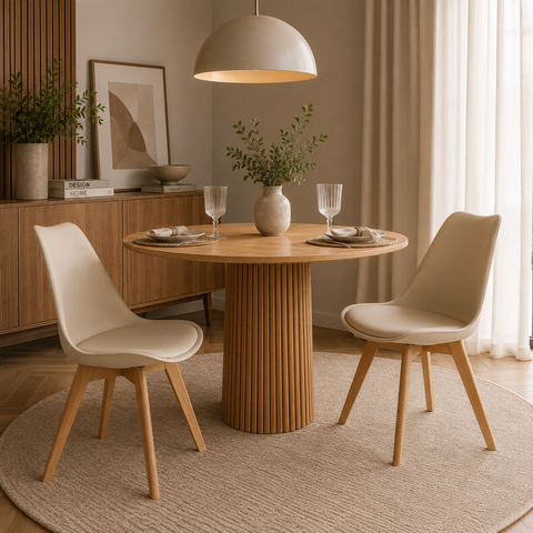 Kit 2 Cadeiras Eames Wood Leda Design - Nude