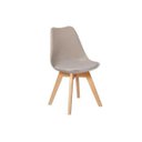 Ver imagem 3 de Kit 4 Cadeiras Polipropileno Leda Nude Base Wood La Mobilia para Sala de Jantar