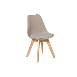 Kit 4 Cadeiras Polipropileno Leda Nude Base Wood La Mobilia para Sala de Jantar - 3 Kit 4 Cadeiras Polipropileno Leda Nude Base Wood La Mobilia para Sala de Jantar - 3