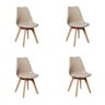Kit 4 Cadeiras Eames Wood Leda Design - Nude - 2
