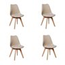 Kit 4 Cadeiras Eames Wood Leda Design - Nude - 1