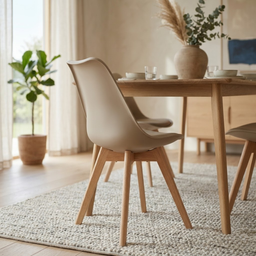 Kit 4 Cadeiras Eames Wood Leda Design - Nude - 5