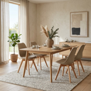 Ver imagem 6 de Kit 4 Cadeiras Polipropileno Leda Nude Base Wood La Mobilia para Sala de Jantar