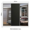 Ver imagem 4 de Guarda Roupa Casal 100% Mdf Madesa Zurique 3 Portas de Correr com Espelhos - Branco/preto