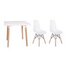 Kit Mesa Jantar Eiffel 80x80 Branca + 2 Cadeiras Charles Eames - Branca - 1