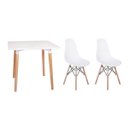 Ver imagem 1 de Kit Mesa Jantar Eiffel 80x80 Branca + 2 Cadeiras Charles Eames - Branca