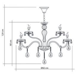 Lustre Pendente de Cristal Candelabro Maria Tereza Nice 12 lâmpadas E14 Bivolt:Champagne/110V/220V - 4