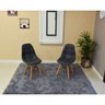 Kit Mesa Dobrável Retrátil 120x75 Branca + 2 Cadeiras Charles Eames Botonê - Preta - 3