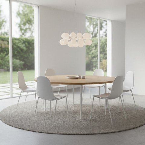 Conjunto 6 Cadeiras Classicas Base em Aço Miami Fratini