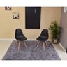 Kit Mesa Dobrável Retrátil 120x75 Preta + 2 Cadeiras Charles Eames Preta - 4