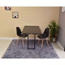 Ver imagem 2 de Kit Mesa Dobrável Retrátil 120x75 Preta + 2 Cadeiras Charles Eames Preta
