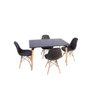 Kit Mesa Jantar Retangular 120x80cm Preta + 4 Cadeiras Botonê Eiffel Preta - 1
