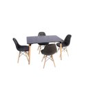 Ver imagem 1 de Kit Mesa Jantar Retangular 120x80cm Preta + 4 Cadeiras Botonê Eiffel Preta
