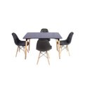 Ver imagem 2 de Kit Mesa Jantar Retangular 120x80cm Preta + 4 Cadeiras Botonê Eiffel Preta