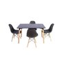 Kit Mesa Jantar Retangular 120x80cm Preta + 4 Cadeiras Botonê Eiffel Preta - 2