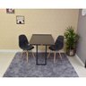 Kit Mesa Dobrável Retrátil 120x75 Preta + 2 Cadeiras Charles Eames Botonê - Preta - 2
