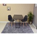 Ver imagem 2 de Kit Mesa Dobrável Retrátil 120x75 Preta + 2 Cadeiras Charles Eames Botonê - Preta