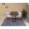 Kit Mesa Dobrável Retrátil 120x75 Preta + 2 Cadeiras Charles Eames Branca - 2