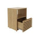 Ver imagem 5 de Mesa de Cabeceira com 1 Gaveta e Detalhe Ripado Cm8042 Amêndoa Tecnomobili