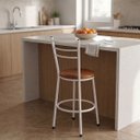 Ver imagem 3 de Cadeira Buffet em Aço Ideal para Sala de Jantar Cozinha Confortável Nina:marrom