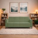 Ver imagem 1 de Sofá 3 Lugares Living Sala de Estar 180cm Bento em Aço Veludo K01 - D’Rossi