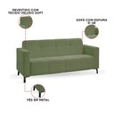 Ver imagem 3 de Sofá 3 Lugares Living Sala de Estar 180cm Bento em Aço Veludo K01 - D’Rossi